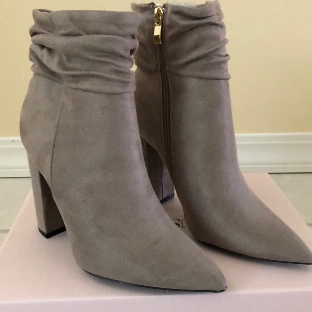 Taupe Suede Booties